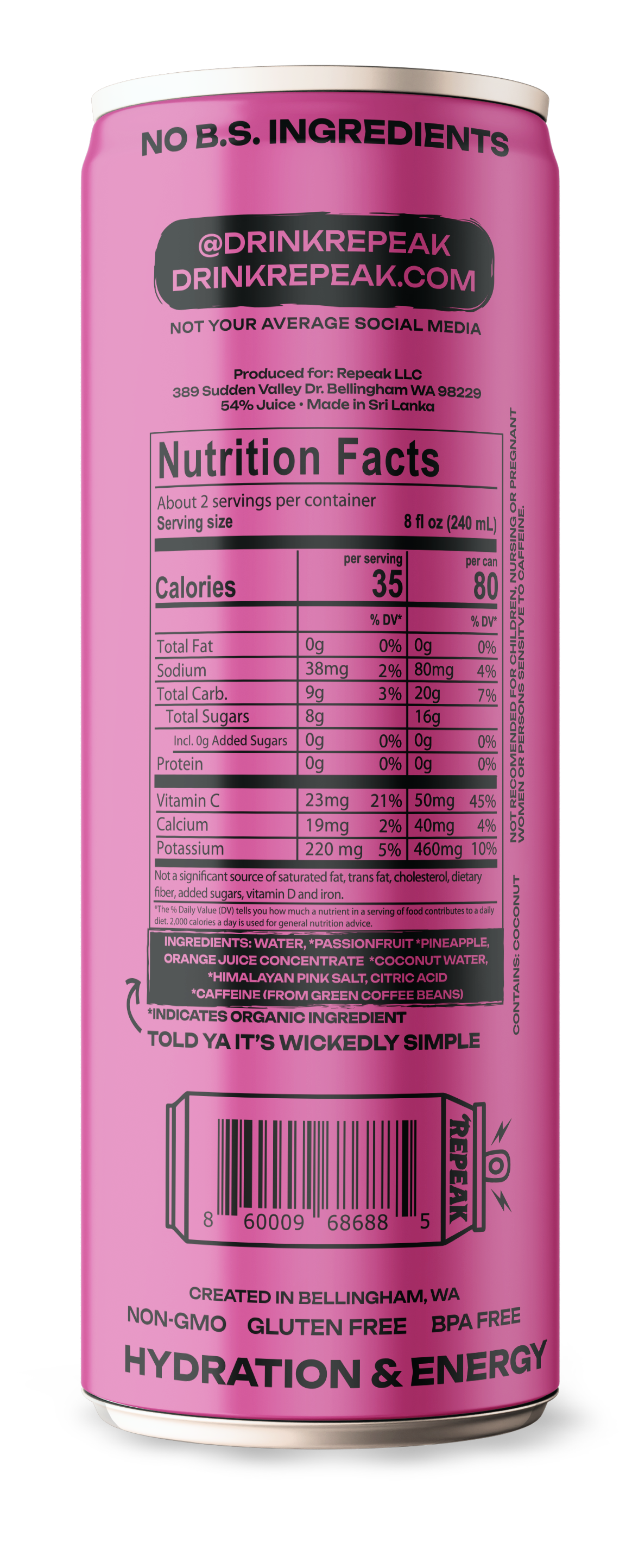Energy Seltzer + Fruit Juice | 16.9oz Mixed 12 Pack
